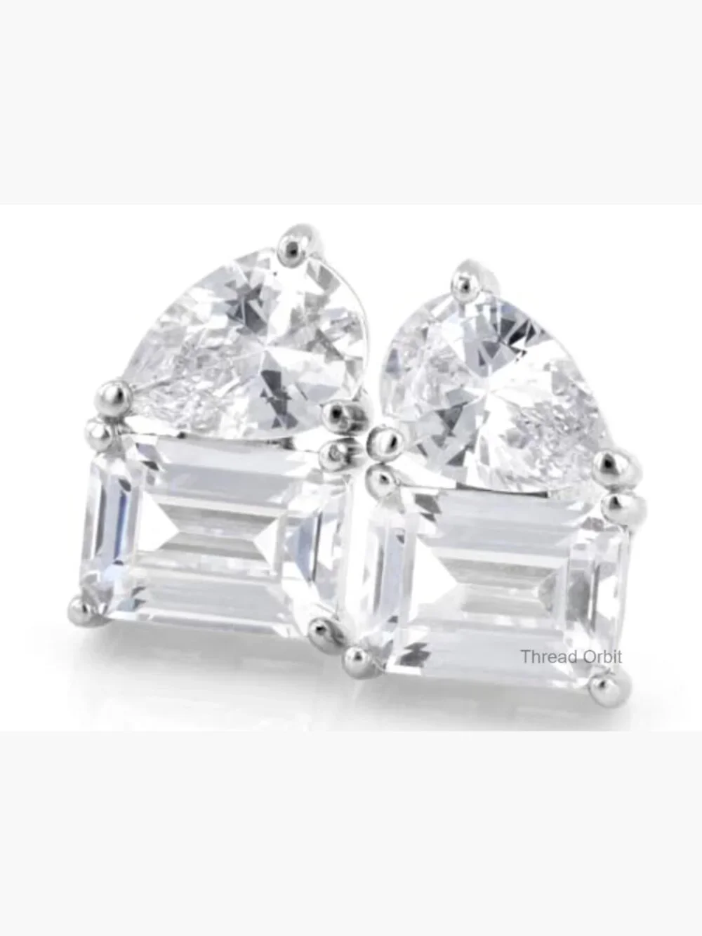 White Cubic Zirconia Rhodium Over Sterling Silver Stud Earrings 5.58ctw_3